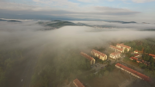 Aerial Over Morning Mist 2
