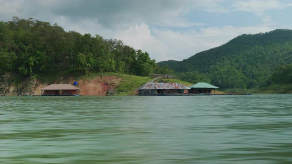 4K Cinematic landscape nature panoramic footage of the Mae Kuang Dam Lake at Doi Saket, Northern Tha