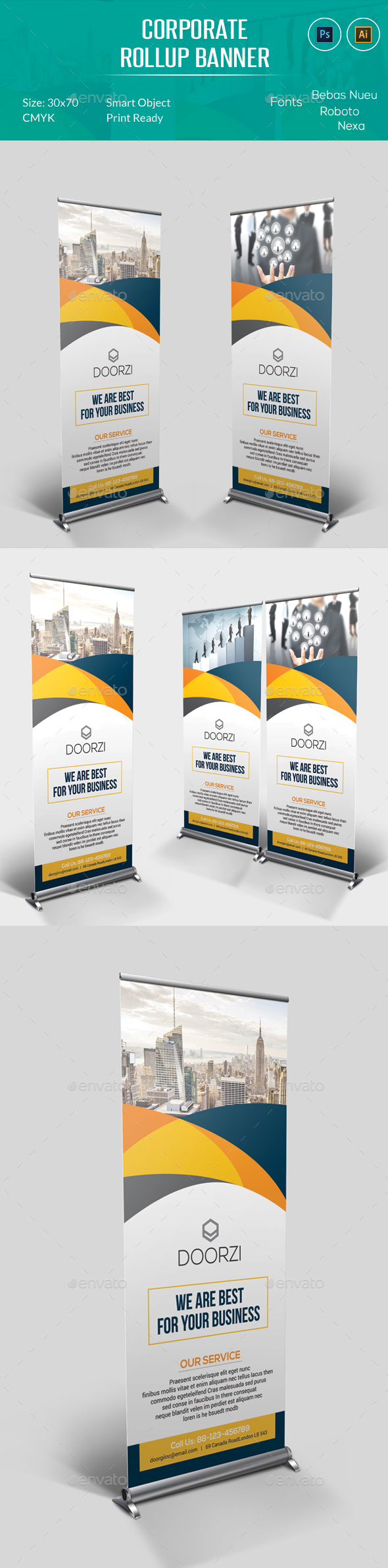 Multipurpose Roll Up Signage And Standing Graphics Designs
