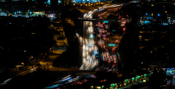 Interstate 5 Freeway in San Fernando Valley Night