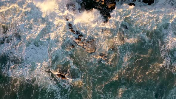 Epic Storm at Sea Filmed on a Drone in the Sunset