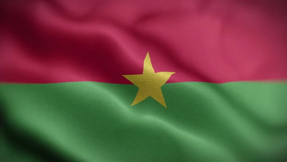 Burkina Faso Flag Textured Waving Front Background HD