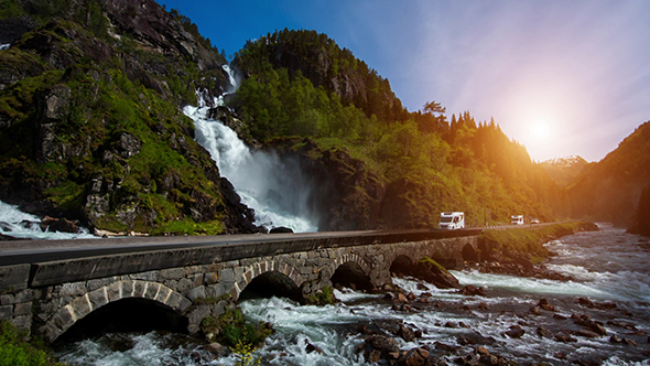 Latefossen Waterfall Norway