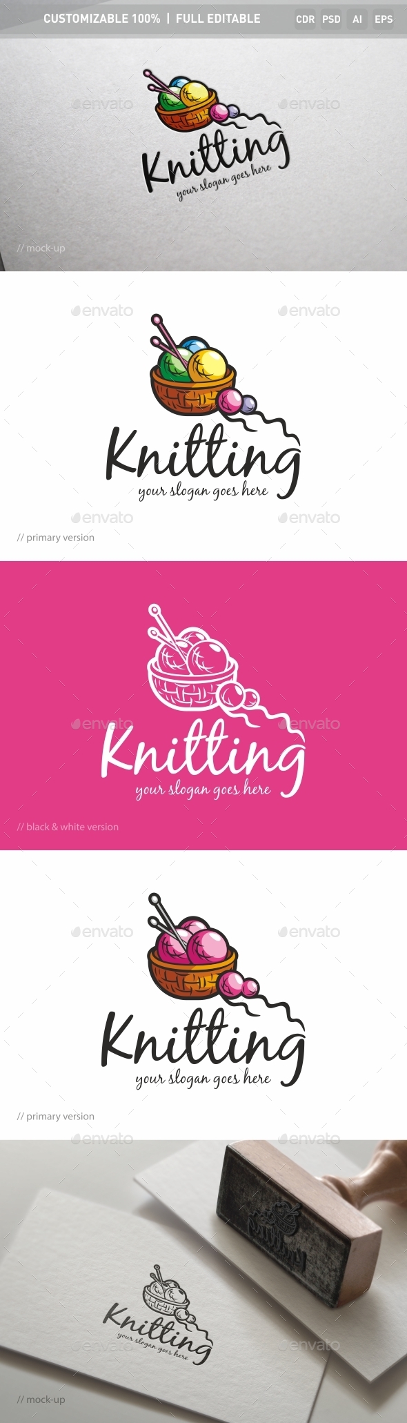 Knitting Logo Template