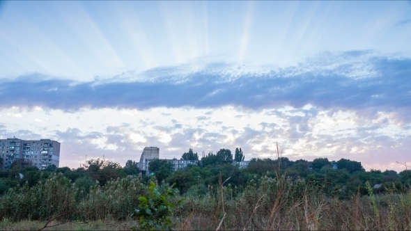 Clouds Move Over The Multi-storey House