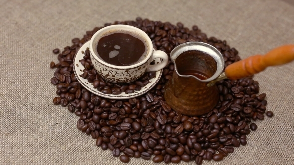 Turkish Coffee And Coffee Beans