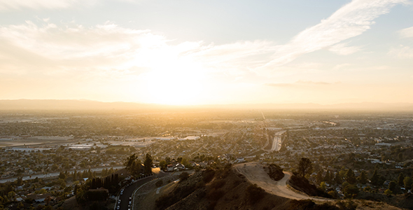 San Fernando Valley California Day To Night Sunset