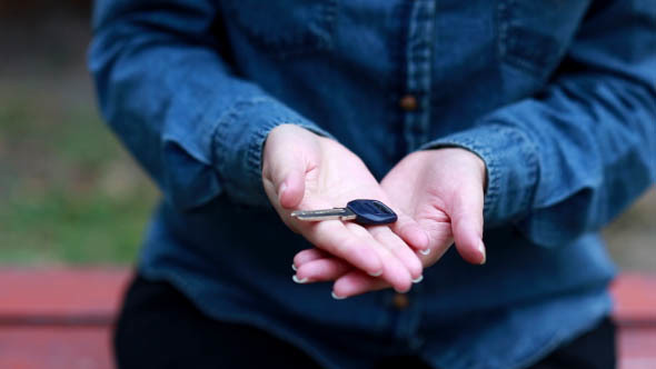 House Keys in the Hands of a Girl