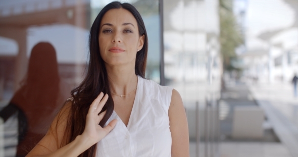 Beautiful Business Woman In White Shirt