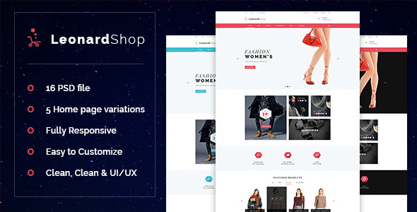 LeonardShop - E-Commerce and Blog PSD Theme