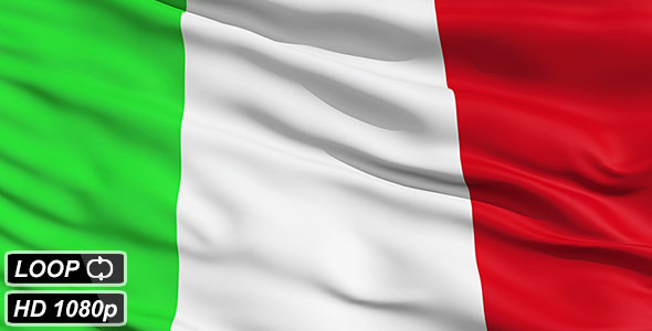 Waving national flag of Italy
