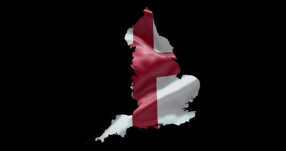 England national flag background with country shape outline