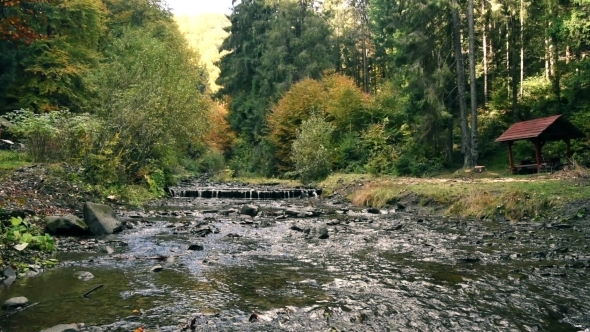 Mountain Stream River With Rapids