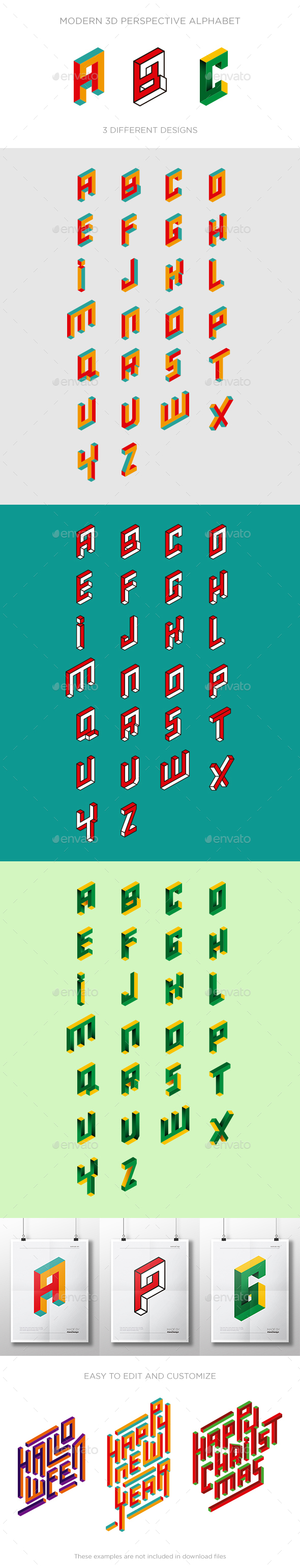 3D Alphabet Logo Letters
