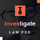 Investigate - Lawyer and Attorney PSD Template - ThemeForest Item for Sale