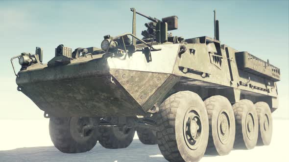 Military Tank in the White Desert