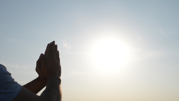 Namastey at Sunset, Hands Gesture