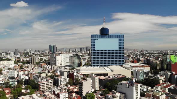 Aerial of the Skyline in CDMX