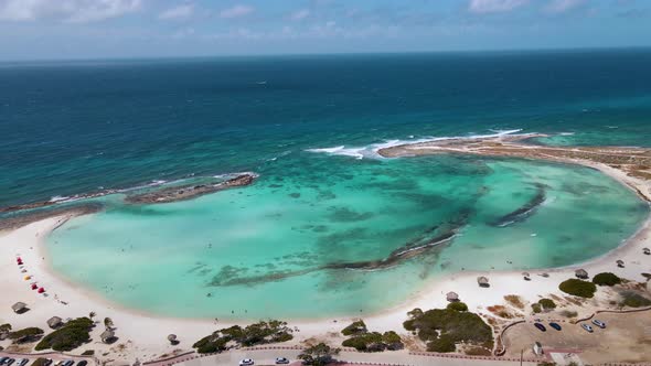 Amazing Baby Beach and Coast on Aruba Caribbean White Beach with Blue Ocean Tropical Beach