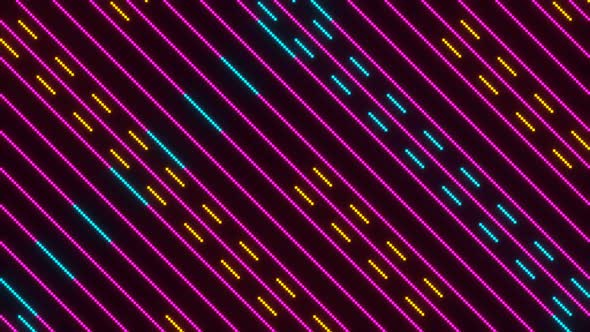 Background of Floating Neon Pixel Lines