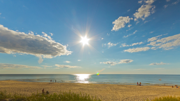 Shore, The Dunes And The Sun