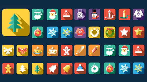 40 Animated Christmas and New Year Icons