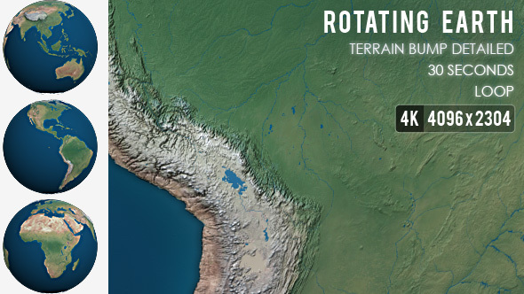 Rotating Planet Earth - Terrain Bump Detailed alt