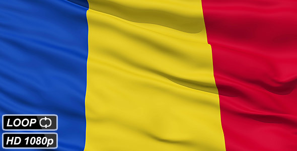 Waving National Flag Of Romania