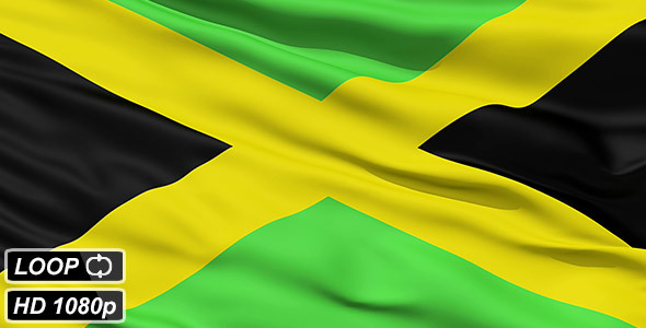 Waving National Flag Of Jamaica