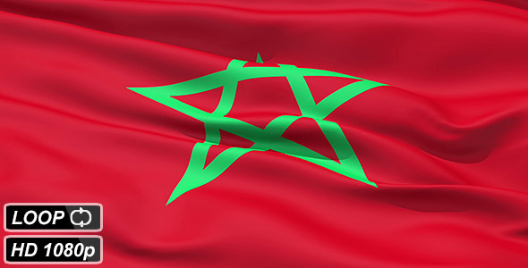Waving National Flag Of Morocco
