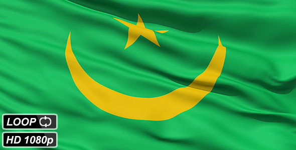Waving National Flag Of Mauritania