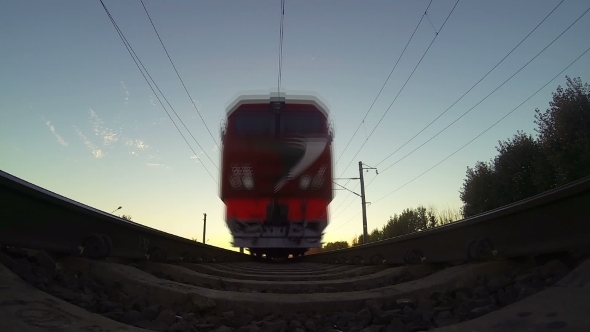 Train View From Below Sunset