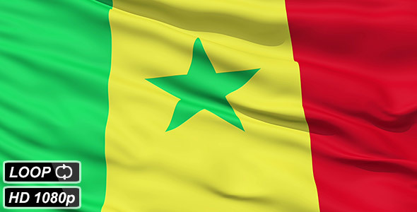 Waving National Flag of Senegal
