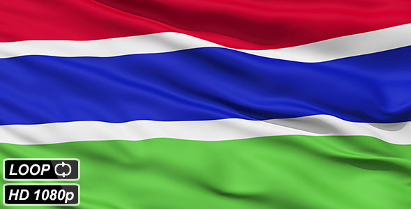 Waving National Flag of Gambia