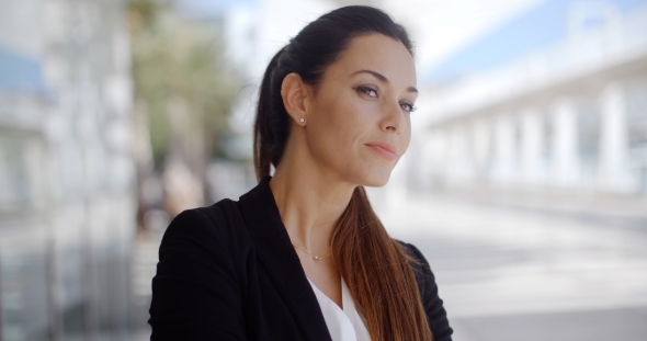 Beautiful Business Woman Looking At Camera alt