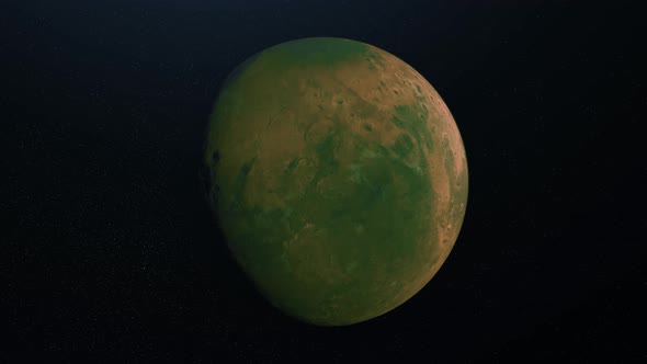 Abstract animation of surface of green planet