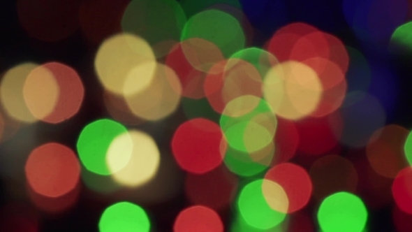 Bokeh New Year Tree Lights Twinkling