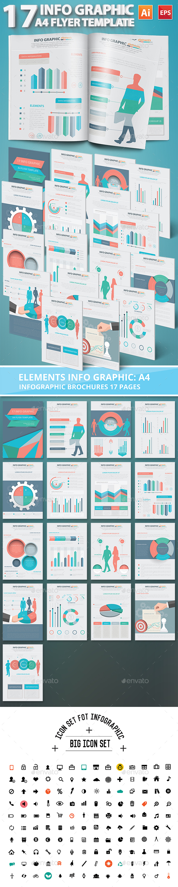 Infographic Elements Design 17 Pages