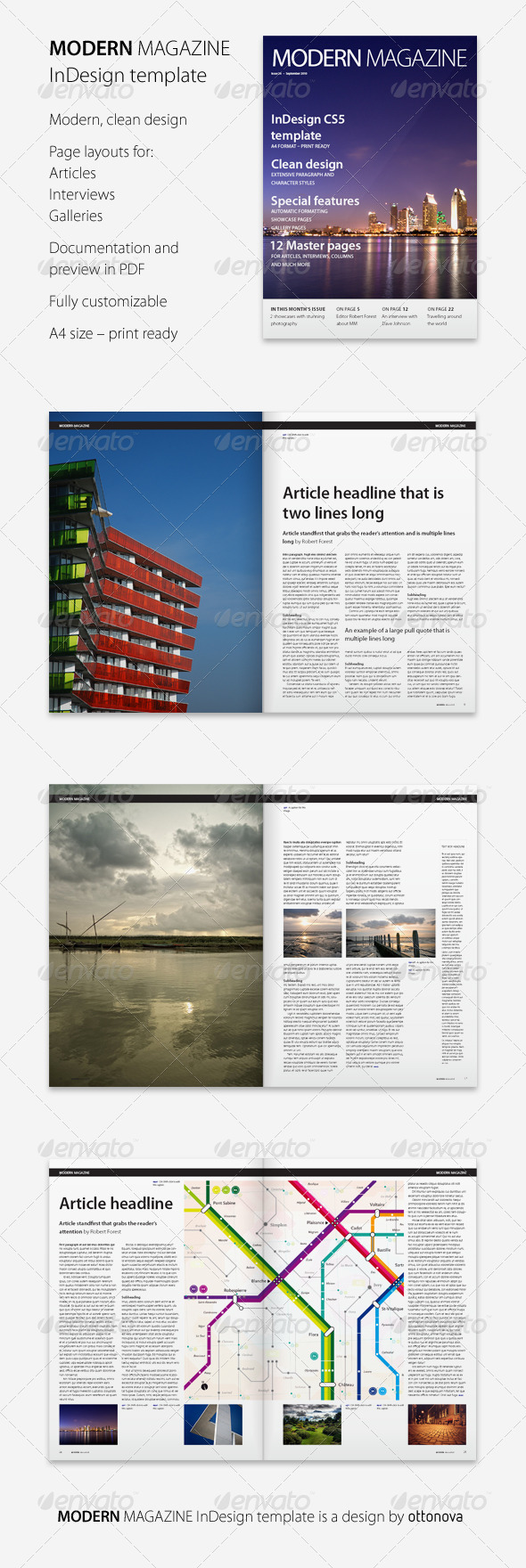 Modern Magazine InDesign template