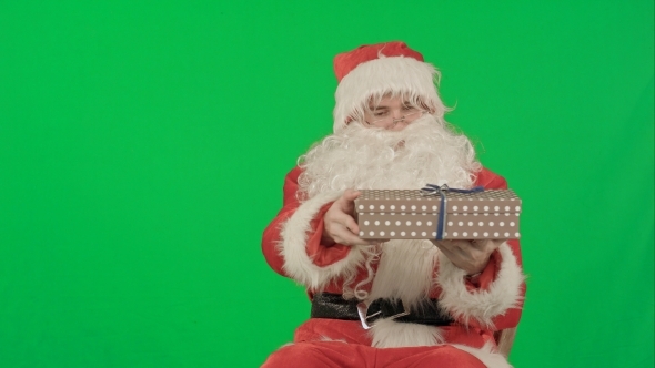 Santa Claus: Cheerful Gifts On a Green Screen