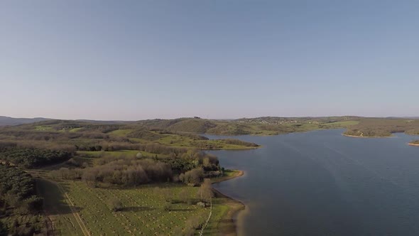 Dam Basin Aerial Shot