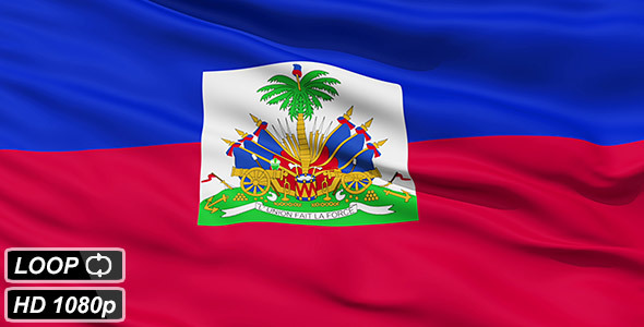 Waving National Flag of Haiti