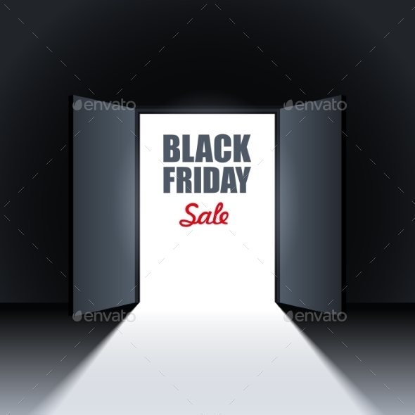 Black Friday Sale Background With Open Doors