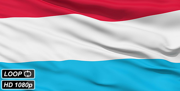 Waving National Flag Of Luxembourg