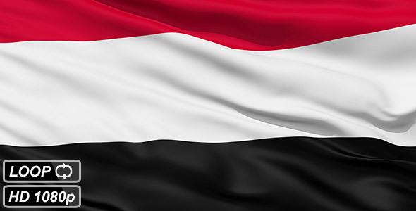Waving National Flag Of Yemen