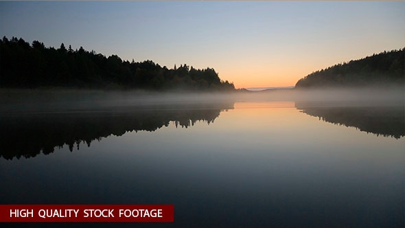 Sunset On the Foggy Lake 1