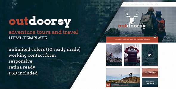 Outdoorsy - Adventure Tours and Travel HTML Template