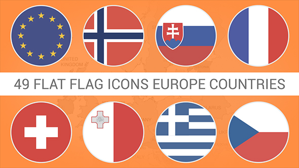 Flat Flag Icons Europe Countries alt
