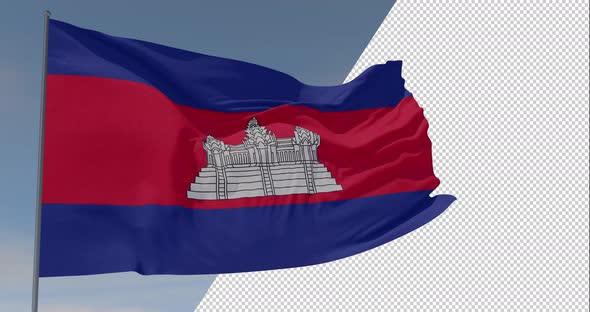 flag Cambodia patriotism national freedom, seamless loop, alpha channel