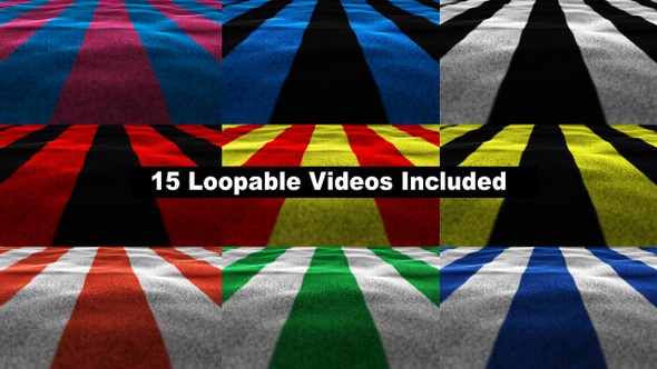 Striped Sport Flags Package (15 Loopable Videos)